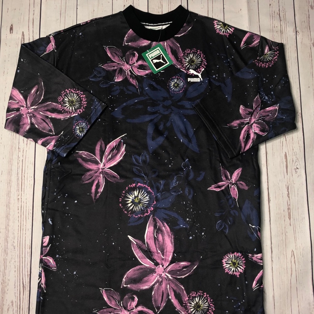 Puma Archive Flora Print Logo T-shirt Dress